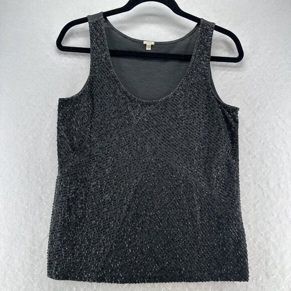 J.CREW Tops - J.CREW Tank Top Womens Sz S Sequin Embellished Scoop Neck Sleeveless Black